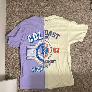 PacSun Purple and Cream Short Sleeve Tees with Graphic Design